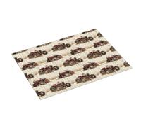 Tappetino scolapiatti per bancone della cucina, motivo trattore retrò, stampa con venature del legno, 45,7 x 61 cm, assorbente in microfibra, tappetino antiscivolo per scolapiatti con anello per