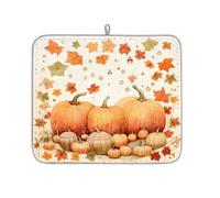 Tappetino scolapiatti per bancone della cucina, motivo zucca dei cartoni animati, super assorbente, tappetino da caffè ad asciugatura rapida, 45,7 x 40,6 cm