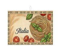 Tappetino scolapiatti per bancone della cucina, stile rustico beige, assorbente, tappetino scolapiatti in microfibra, arte culinaria, decorazione per bancone della cucina, 45,7 x 61 cm