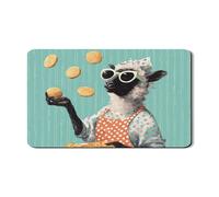 Tappetino scolapiatti per bancone della cucina, stile vintage con pecora, stile cartone animato, in gomma assorbente primaverile, 30,5 x 50,8 cm