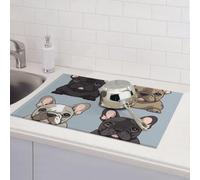 Tappetino scolapiatti per bancone della cucina, super assorbente, reversibile, in microfibra, protezione per piano di lavoro della cucina, motivo: bulldog francese, 45,7 x 61 cm