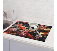 Tappetino scolapiatti per bancone della cucina, super assorbente, reversibile, in microfibra, protezione per piano di lavoro della cucina, tappetino per scolare piatti di carpa, pesce, 45,7 x 61 cm