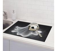 Tappetino scolapiatti per bancone della cucina, super assorbente, reversibile, in microfibra, protezione per piano di lavoro della cucina, nero e fantasma di Halloween, tappetino per asciugare i