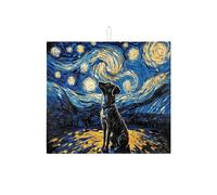 Tappetino scolapiatti per bancone della cucina, tappetino assorbente blu per scolapiatti a forma di cane notte stellata, tappetino moderno in microfibra per asciugatura bar, 40,6 x 45,7 cm