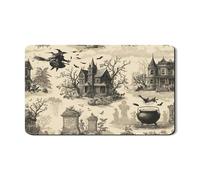 Tappetino scolapiatti per bancone della cucina, tappetino assorbente in gomma con motivo a casa infestata da fantasia, gotico in pelle PU, 30,5 x 50,8 cm