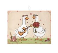 Tappetino scolapiatti per bancone della cucina, tappetino assorbente per scolapiatti a forma di oca, in microfibra, per proteggere il bancone della cucina, 45,7 x 61 cm