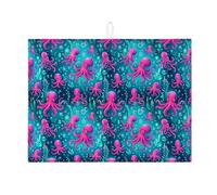 Tappetino scolapiatti per bancone della cucina, tappetino assorbente per scolapiatti a forma di polpo color pesca, tappetino estivo in microfibra per cucina e bar, 45 x 61 cm