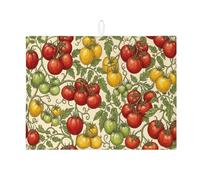 Tappetino scolapiatti per bancone della cucina, tappetino assorbente per scolapiatti a forma di pomodori, tappetino scolapiatti in microfibra vintage estivo per bar, protezione 45,7 x 61 cm