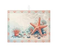 Tappetino scolapiatti per bancone della cucina, tappetino assorbente per scolapiatti a forma di stella marina, tappetino estivo in microfibra nautica per bar, protezione 45,7 x 61 cm