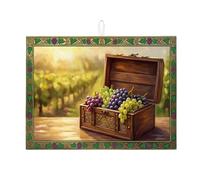 Tappetino scolapiatti per bancone della cucina, tappetino assorbente per scolapiatti con foglie rustiche, tappetino scolapiatti in microfibra per vigneto autunnale, protezione 45,7 x 61 cm