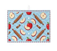 Tappetino scolapiatti per bancone della cucina, tappetino assorbente per scolapiatti con frutta rossa, accogliente tappetino in microfibra autunnale per proteggere lo spazio di cottura, 45,7 x 61 cm