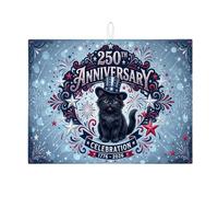 Tappetino scolapiatti per bancone della cucina, tappetino assorbente per scolapiatti con gatto blu, tappetino scolapiatti vintage in microfibra stellata per protezione per le vacanze, 45,7 x 61 cm