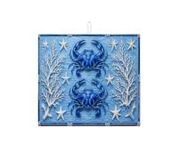 Tappetino scolapiatti per bancone della cucina, tappetino assorbente per scolapiatti con granchio blu e corallo, tappetino estivo in microfibra per proteggere il bar, 40,6 x 45,7 cm