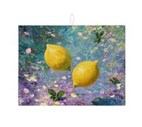Tappetino scolapiatti per bancone della cucina, tappetino assorbente per scolapiatti con limoni gialli impressionisti, tappetino estivo in microfibra per bancone della cucina, protezione da bar, 45 x