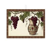 Tappetino scolapiatti per bancone della cucina, tappetino assorbente per scolapiatti con motivo floreale, stile vintage, classico, in microfibra, per proteggere la zona pranzo, 45,7 x 61 cm