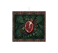 Tappetino scolapiatti per bancone della cucina, tappetino assorbente per scolapiatti con motivo floreale verde melograno, tappetino rustico in microfibra per proteggere il bancone della cucina, 40,6 x