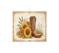 Tappetino scolapiatti per bancone della cucina, tappetino assorbente per scolapiatti con motivo floreale e girasole, tappetino scolapiatti in microfibra per raccolta autunnale, per bancone della