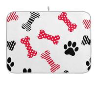 Tappetino scolapiatti per bancone della cucina, tappetino assorbente per scolapiatti con ossa di zampa di cane, protezione per piano di lavoro della cucina, 45,7 x 61 cm