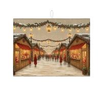 Tappetino scolapiatti per bancone della cucina, tappetino assorbente per scolapiatti con scena invernale, tappetino in microfibra per asciugatura per bancone della cucina, 45,7 x 61 cm