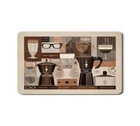 Tappetino scolapiatti per bancone della cucina, tappetino assorbente per scolapiatti con stampa retrò espresso, tappetino scolapiatti artistico in pelle PU per cucina, bar, protezione 30,5 x 50,8 cm