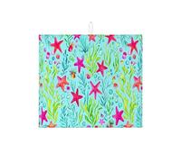 Tappetino scolapiatti per bancone della cucina, tappetino assorbente per scolapiatti con stella marina blu, tappetino in microfibra costiera estiva per proteggere la cucina, 40,6 x 45,7 cm