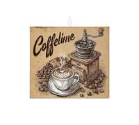 Tappetino scolapiatti per bancone della cucina, tappetino assorbente per scolapiatti in chicco di caffè marrone, tappetino scolapiatti rustico vintage in microfibra per bar, 40,6 x 45,7 cm