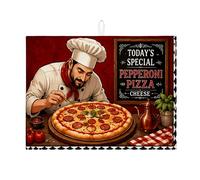 Tappetino scolapiatti per bancone della cucina, tappetino assorbente per scolapiatti rosso, tappetino scolapiatti vintage in microfibra per la protezione della zona pranzo, 45,7 x 61 cm