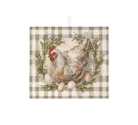 Tappetino scolapiatti per bancone della cucina, tappetino assorbente per scolapiatti rustico con uova di gallina, tappetino in microfibra vintage, per bancone della cucina, decorazione per la casa