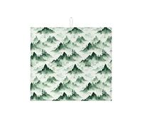 Tappetino scolapiatti per bancone della cucina, tappetino assorbente per scolapiatti verde con scena di montagna, tappetino in microfibra naturale per bancone della cucina, 40,6 x 45,7 cm