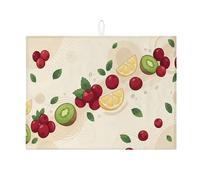 Tappetino scolapiatti per bancone della cucina, tappetino assorbente per scolapiatti verde e rosso, tappetino in microfibra fresco estivo per cucina, bar, 45,7 x 61 cm
