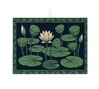 Tappetino scolapiatti per bancone della cucina, tappetino assorbente verde in microfibra ispirato alla natura, tappetino scolapiatti per bar, 45 x 61 cm