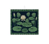 Tappetino scolapiatti per bancone della cucina, tappetino assorbente verde in microfibra, ispirato alla natura, per bar, 40,6 x 45,7 cm