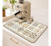 Tappetino scolapiatti per bancone della cucina, tappetino da cucina con design a fantasia, bar e cucina, marrone, 40 x 48,3 x 175,3 cm