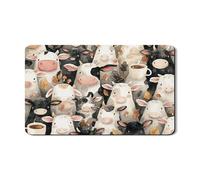 Tappetino scolapiatti per bancone della cucina, tappetino in gomma assorbente con stampa mucca bianca e nera, tappetino in gomma assorbente autunnale in pelle PU, protezione per bar, 30,5 x 50,8 cm