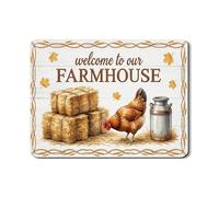 Tappetino scolapiatti per bancone della cucina, tappetino in gomma assorbente marrone rustico a forma di pollo, tappetino scolapiatti in stile country autunnale per decorazione della casa, 45,7 x 61