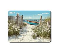 Tappetino scolapiatti per bancone della cucina, tappetino in gomma assorbente per scolapiatti con scena da spiaggia, tappetino estivo floreale per bancone della cucina, protezione da bar, 45 x 61 cm