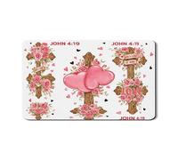 Tappetino scolapiatti per bancone della cucina, tappetino in gomma assorbente vintage a forma di croce in legno con motivo floreale di pesca, tappetino per asciugare i piatti in pelle sintetica per