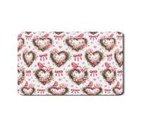 Tappetino scolapiatti per bancone della cucina, tappetino in gomma assorbente vintage a forma di cuore, romantico tappetino per asciugare i piatti in pelle PU per bar 30,5 x 50,8 cm