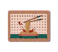 Tappetino scolapiatti per bancone della cucina, tappetino in gomma assorbente vintage asiatica per scolapiatti a tema cibo estivo per proteggere il tavolo da pranzo, 45,7 x 61 cm
