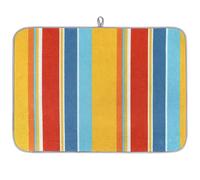 Tappetino scolapiatti per bancone della cucina, tappetino in microfibra giallo rosso Vitality Stripe tappetino da caffè 60 x 45 cm
