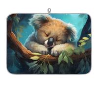 Tappetino scolapiatti per bancone della cucina, tappetino in microfibra per asciugare il caffè a forma di koala dormiente, 60 x 45 cm