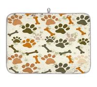 Tappetino scolapiatti per bancone della cucina, tappetino in microfibra per asciugare le impronte di cani con ossa e impronte di cane, tappetino da caffè 60 x 45