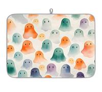Tappetino scolapiatti per bancone della cucina, tappetino in microfibra per asciugatura acquerello Halloween fantasma tappetino da caffè 60 x 45 cm