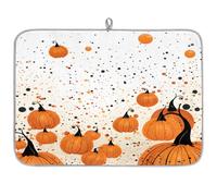 Tappetino scolapiatti per bancone della cucina, tappetino in microfibra per scolapiatti a pois con zucca, tappetino da caffè 60 x 45 cm