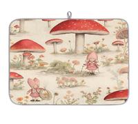 Tappetino scolapiatti per bancone della cucina, tappetino in microfibra per scolapiatti Little Girl Mushroom World, tappetino da caffè 60 x 45 cm