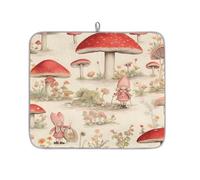 Tappetino scolapiatti per bancone della cucina, tappetino in microfibra per scolapiatti Little Girl Mushroom World, tappetino da caffè 40 x 45 cm