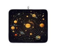Tappetino scolapiatti per bancone della cucina, tappetino in microfibra per scolare pianeti del sistema solare dell'universo, tappetino da caffè 40 x 45 cm
