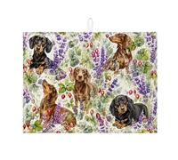Tappetino scolapiatti per bancone della cucina, tappetino scolapiatti assorbente con stampa animalier colorata, tappetino scolapiatti in microfibra floreale primaverile per bar, 45 x 61 cm