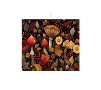 Tappetino scolapiatti per bancone della cucina, tappetino scolapiatti assorbente floreale rustico in microfibra ispirato alla natura, per decorazione autunnale stagionale, 40,6 x 45,7 cm