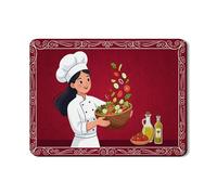 Tappetino scolapiatti per bancone della cucina, tappetino scolapiatti assorbente in gomma bordeaux, tappetino scolapiatti dal design culinario, per proteggere la preparazione degli alimenti, 45,7 x 61